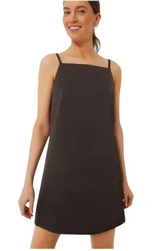 Tuckernuck Satin Lara mini shift dress in Chocolate Brown 6 New Womens thumbnail 1