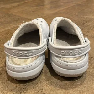 Crocs Pale Blue Classic Lined Clog Shoes Unisex M7 W9 203591 Comfort Faux Fur thumbnail 5
