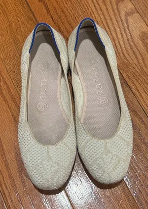 Rothy’s Square Toe Ballet Flats Size 8 White thumbnail 1