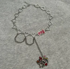 The Powerpuff Girls Choker Heart Chain Necklace thumbnail 2