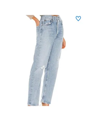 AGOLDE 90's Mid Rise Loose Fit in Captured Wash Distressed Button Fly Women’s 24 thumbnail 14