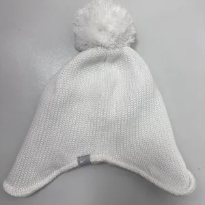 Nike Golf Beanie Pom Ear Flaps White Lined Women’s One Size Ski Snow Warm thumbnail 1