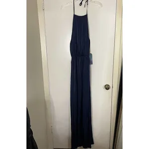 NWT Revolve Show me Your Mumu Heather halter navy side slit maxi dress small thumbnail 2