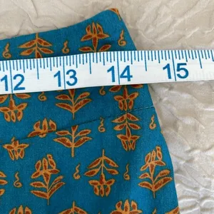 Luna Moon Tiered Maxi Skirt Teal Orange Floral Lace Trim Boho Festival‎ Medium thumbnail 10