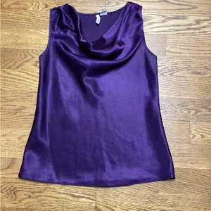 Sami & Jo elegant cowl neck blouse in vibrant deep purple. Size Small thumbnail 9