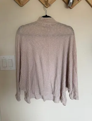 Urban Outfitters Ribbed Choker Cutout Sweater S Beige thumbnail 6