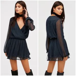 Free People Daliah Sheer Swiss Dot Whimsigoth Festival Mini Dress thumbnail 13