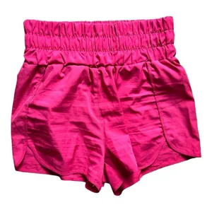 Womens New In High Waisted Weekend Active Magenta Shorts - Sz L thumbnail 3