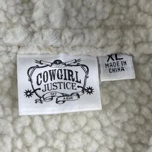 Cowgirl Justice Womens XL Faux Suede Sherpa Lined Vest‎ Tan Western Shawl Collar thumbnail 4