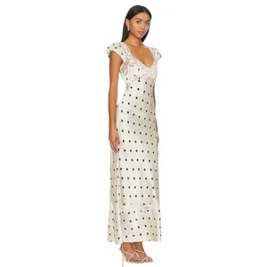 FREE PEOPLE Women’s Butterfly Babe Maxi Satin Polka Dot Slip Dress thumbnail 2