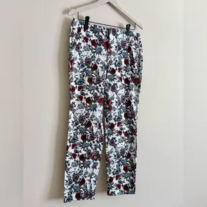 Zara Basics Floral Printed Trouser Pants - Womens Size 8 thumbnail 3