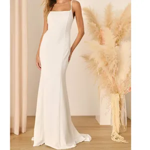 NEW Lulus Luxe Bridal Blessed Romance White Sleeveless Button Back Mermaid Dress thumbnail 4
