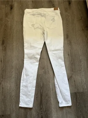 American Eagle Outfitters White Ripped Skinny Jeans thumbnail 2