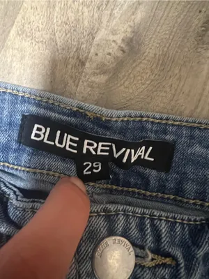 Blue Revival Wide Leg Denim Jeans Size 29 Medium Wash Flex Back thumbnail 2