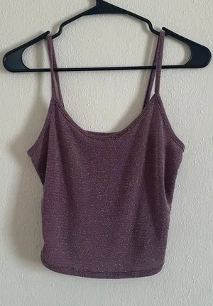 Urban Outfitters Sparkle Purple Tank Top - Women's Strap Cami thumbnail 1