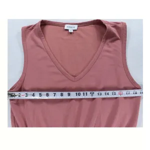 Evereve Womens Sleeveless V-Neck Drawstring Waist Knit Dress Pink Size L thumbnail 5