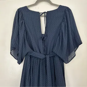 Storia Blue Tie Back Short Sleeve Flowy Cocktail Dress M thumbnail 8