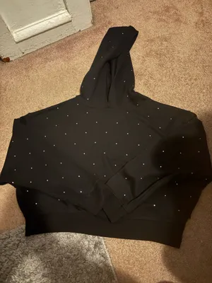 bedazzled cropped hoodie thumbnail 1