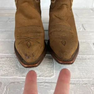 Justin Boots Cowboy Boots Bay Apache Womens Girls 5 Brown‎ Leather Western Embroidered thumbnail 9