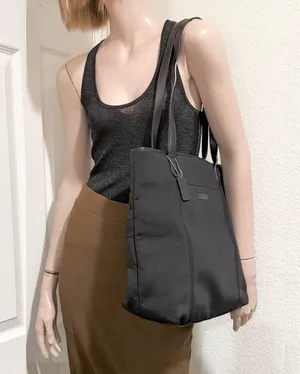 Vintage COACH 6217 Black Neoprene w/ Leather Handle Triple Compartment Tote Bag thumbnail 3