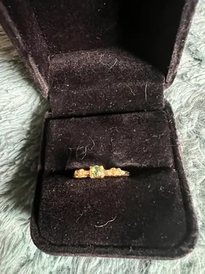 Gorgeous Golden Band with Gemstone Embellished Band Size 7 thumbnail 1