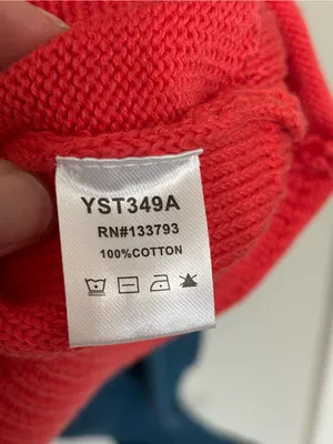 POL Colorblock Oversized Cotton Roll Hem Sweater Red, Pink, and Navy - Size S thumbnail 7