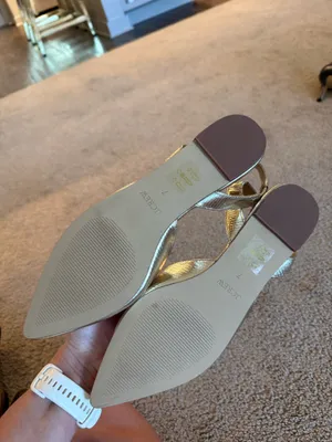 J Crew Gold Flats thumbnail 3