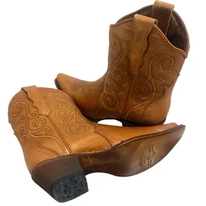 NIB Circle G Corral L6235 Women’s 8 Shedron Honey Brown Leather Ankle Boots NEW thumbnail 6
