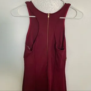 Cefian Womens' Size Medium Sleeveless Dress Racerback Burgundy Gold Sequin Waist thumbnail 7