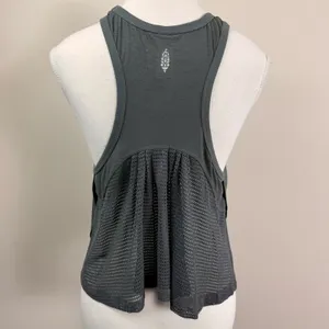 FP Movement Free People Womens Breezy Mesh Back Tank Top Charcoal Gray Small thumbnail 3