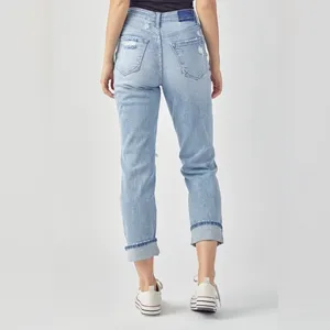 Risen NWT High Rise Distressed Boyfriend Medium Wash Jeans Size 2XL thumbnail 2