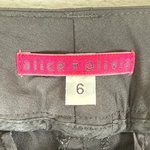 Alice + Olivia Black Wool Blend Cuffed Straight Leg Trousers Pants 9B-104-513‎ 6 thumbnail 2