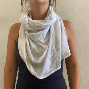 lululemon striped white and grey scarf one size thumbnail 2