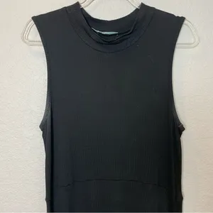 MAURICE’S Mockneck Ribbed Fitted Waist Black Sleeveless Dress Size XL thumbnail 2