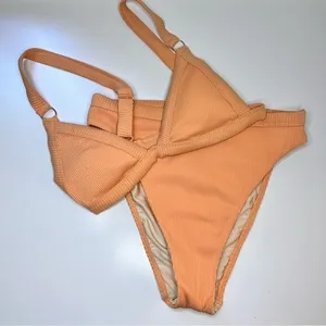 LA HEARTS‎ Peach 2 Piece High Waisted Bottoms Size XS thumbnail 2