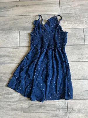 Japna Navy Polka Dot Ruffle Mini Dress thumbnail 3
