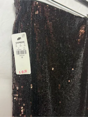 Express Y2K Bronze Sequin Midi Pencil Skirt XS NWT thumbnail 2