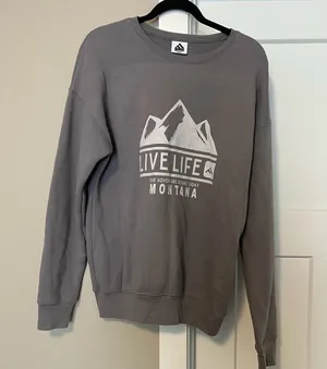 Charcoal Gray Mountain Peak Hoodie - Montana thumbnail 1
