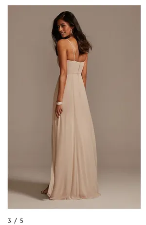 David’s Bridal Dusty Sage Chiffon Dress thumbnail 3