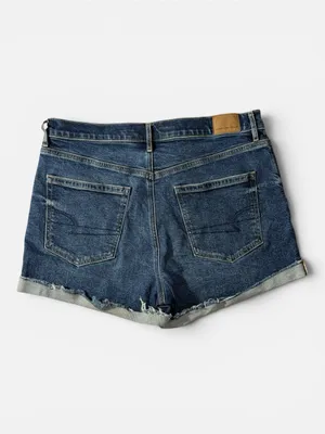American Eagle Strigid Cuffed Denim Shorts Distressed Size 10 #270 thumbnail 5