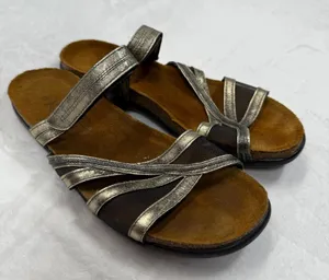 Naot Yarrow Sandals Metallic‎ Leather Comfort Adjustable Strap Size 40 thumbnail 1
