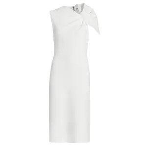 Alice + Olivia Kiro White Ruffle Gathered One Shoulder Wedding Sheath Dress 2 thumbnail 6