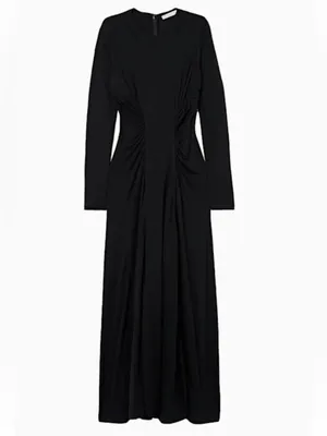 Ulla Johnson Ceryse Dress Noir Black Long Sleeve Ruched Waist‎ Maxi Size Large thumbnail 3