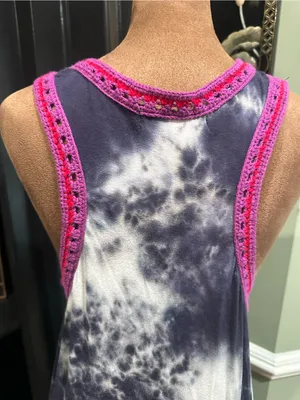 Natural Life Purple Tie‑Dye Crochet Trim Dress – Size Medium – NWT thumbnail 8