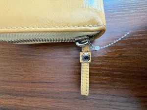 Coach Yellow Leather Accordion Zip-Around Long Wallet thumbnail 2