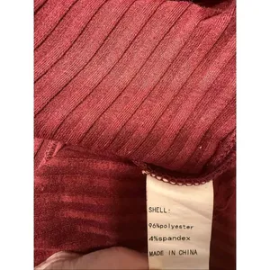 Ribbed Tie Front Midi Dress Burgundy Size Small thumbnail 5