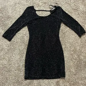 Deb Bodycon‎ Black Sparkle Dress with Open Back Medium thumbnail 2