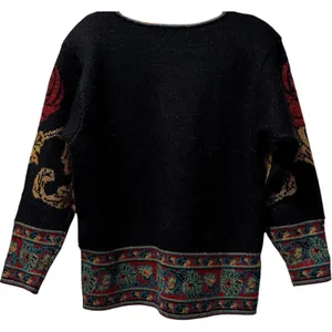 Anne Pinkerton Vintage Boho Floral Tapestry‎ Knit Sweater Art-to-Wear Treasure thumbnail 4