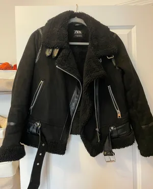 Zara Black Belted Coat thumbnail 1
