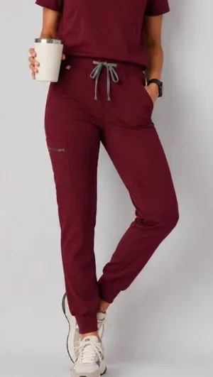 Figs Zamora Jogger Scrub Pants Burgundy Women’s Size Medium Petite Technical thumbnail 1